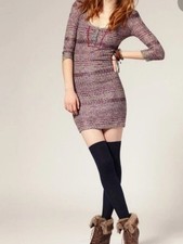 Free People Sunrise Knit Lined Stretchy Dress Purple Raven Size M Worn Once