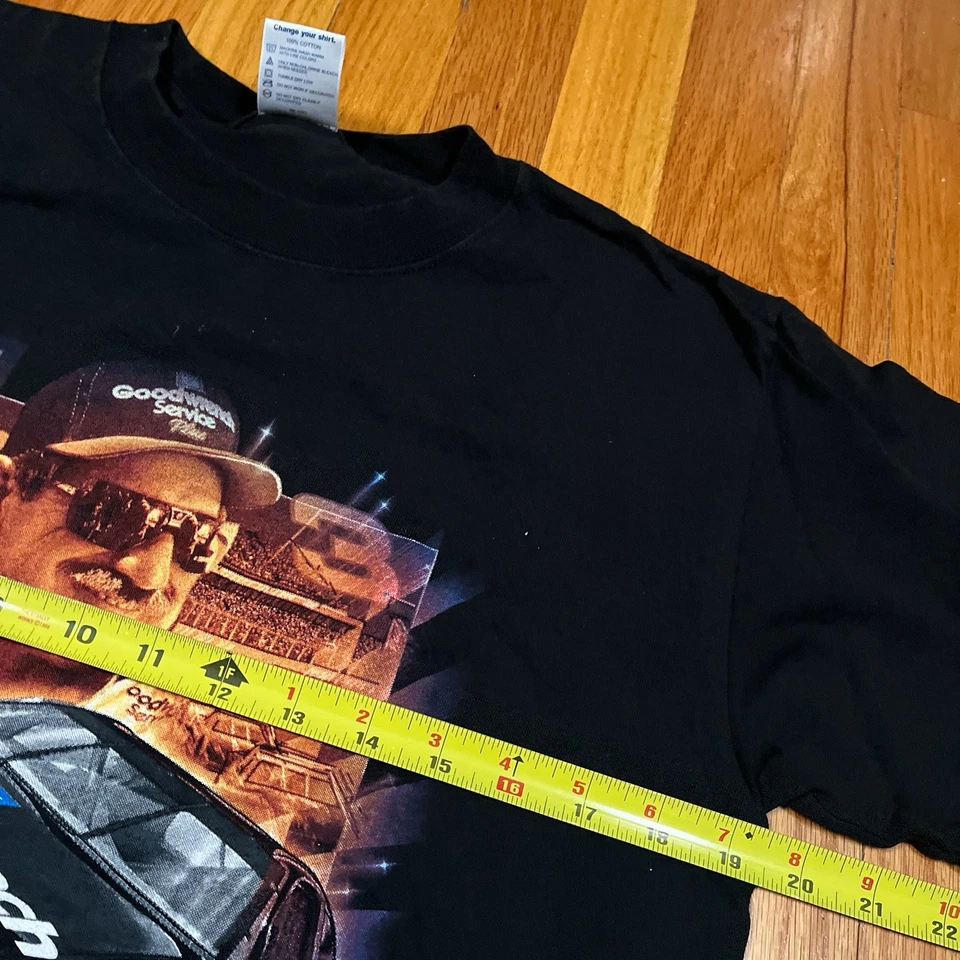 Винтажная черная футболка Dale Earnhardt The Intimidator No3 молодежная XL DeltaTag NASCAR - Изображение 2 из 4