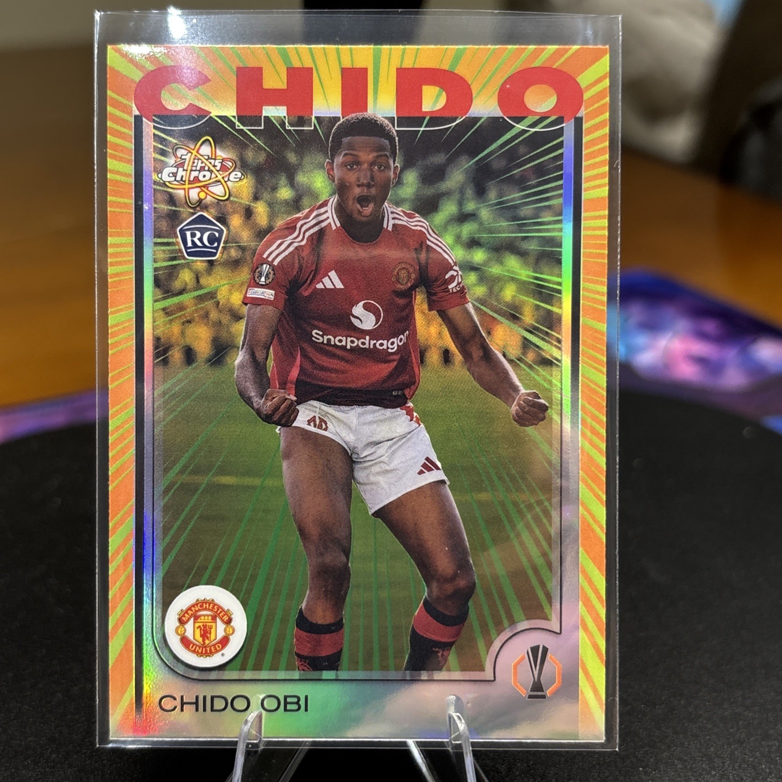 2024-25 Topps Chrome UEFA Chido Obi Radiating Rookies Refractor SSP #RR-1