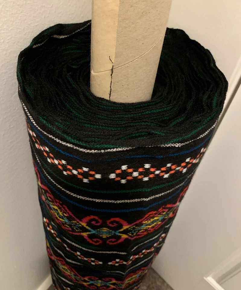 "Tela Mexicana Tela 18 yardas NEGRA Y MULTICOLOR, 30"" de ancho" Foto 2 de 4