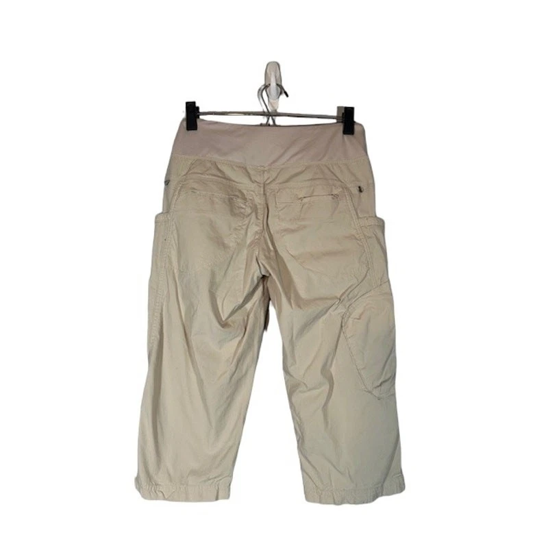 Prana Cream Maternity Cotton Blend Cropped Capri Pants Women Sz S - Image 2 of 4