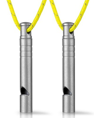 Titanium Emergency Whistle,120Db Safety Whistle with Lanyard,Outdoor Survival Sm