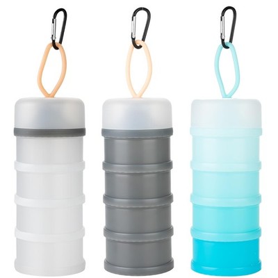 Ysglory 3 Packs Protein Powder Storage Container 4 Stackable Gray,White,Blue 