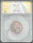 1962 PF66 Toned Washington Quarter ANACS 25c Terminal Toner
