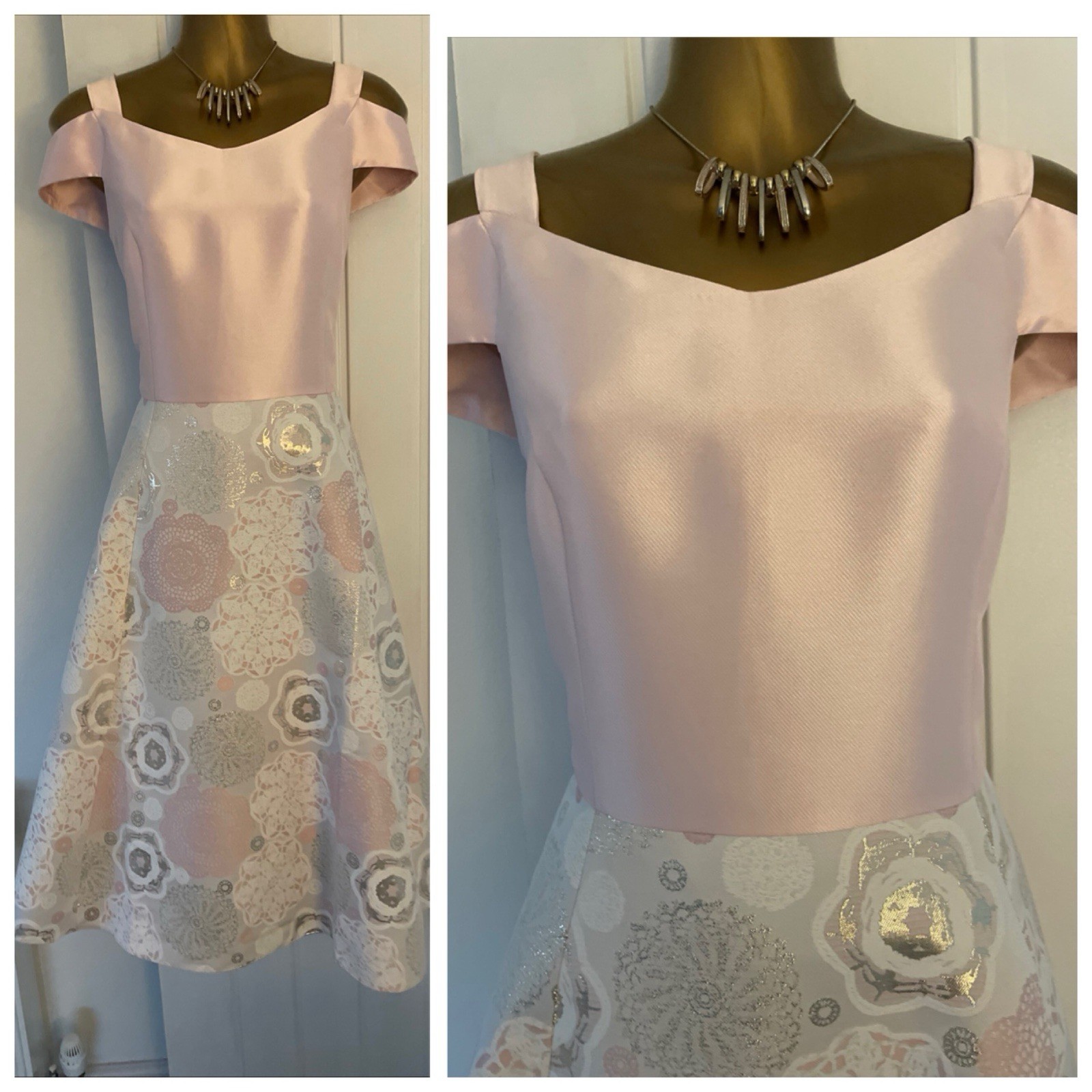 Vestido Lizabella Midi Talla 12 Rosa Madre de la Novia Ocasión £299 Nuevo con etiquetas 2618