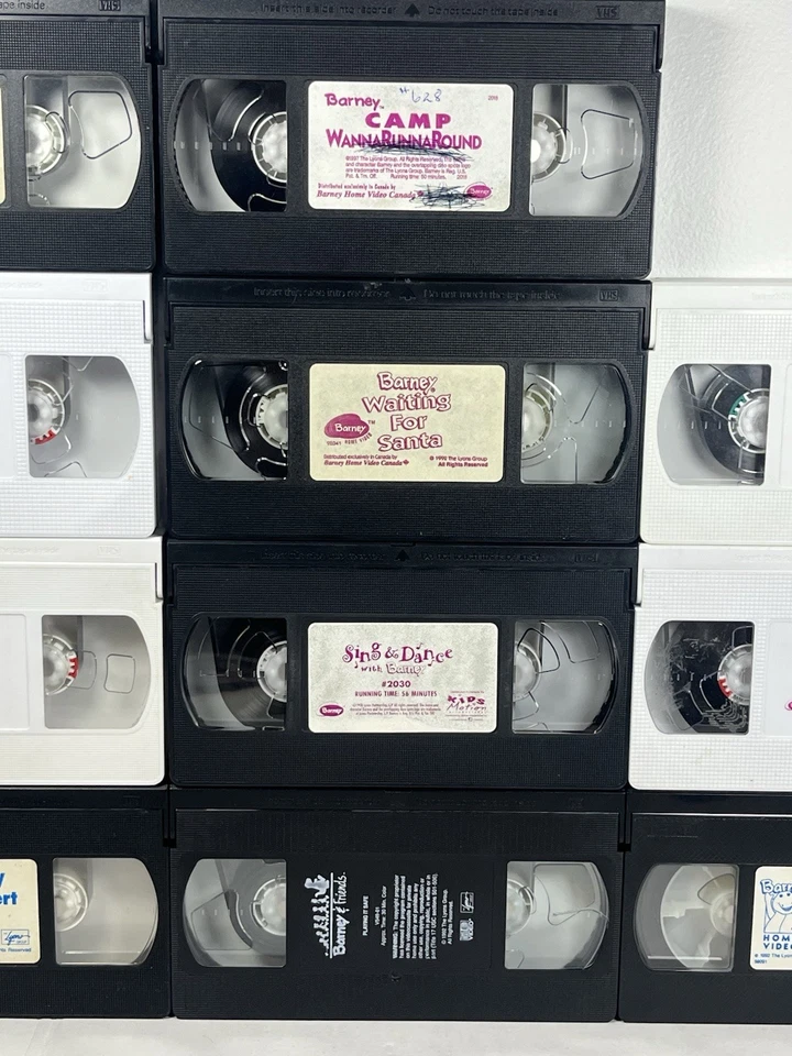 Vintage 1990s Barney Purple Dinosaur Friends VHS Tape Lot No Covers 12 Tapes - Image 3 of 4