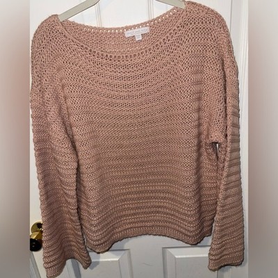 Don t Ask Why Light Pink Crochet Sweater by American Eagle One Size New W/O Tags