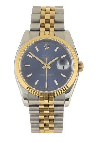 Rolex Blue Dial Two-Tone Datejust 116233 36mm - WGACA