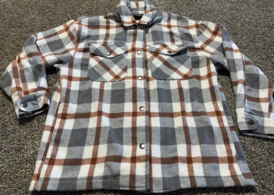 HFX Woman s Flannel Jacket Relaxed Fit Snap Closure Pocket  Plaid Size Small