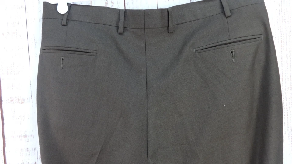 Pantalones de vestir Lauren Ralph Lauren para hombre 36x32 verde clásico plisado con puños Foto 3 de 4