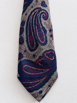 Abuse Florenz Krawatte - 100% Seide - Paisley Blau und Bordeaux