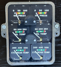 PIPER TWIN COMANCHE ENGINE INSTRUMENT CLUSTER, ROCHESTER, PA30 PA39, P/N 764 432