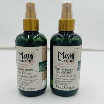 Lot Of 2 Maui Moisture Bamboo Fibers Blow Out Mist Thicken & Restore 8 oz NEW