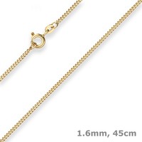 1,6Mm Panzerkette Goldkette Collier Halskette Aus 333 Gold Gelbgold 45Cm