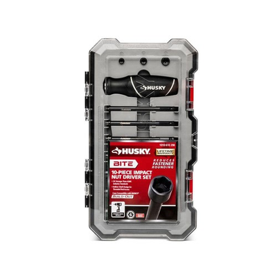 #ad #ad Husky BITE SAE Impact Interchangeable Nut Driver Set Cushion Grip Handle 10 Pc $39.81