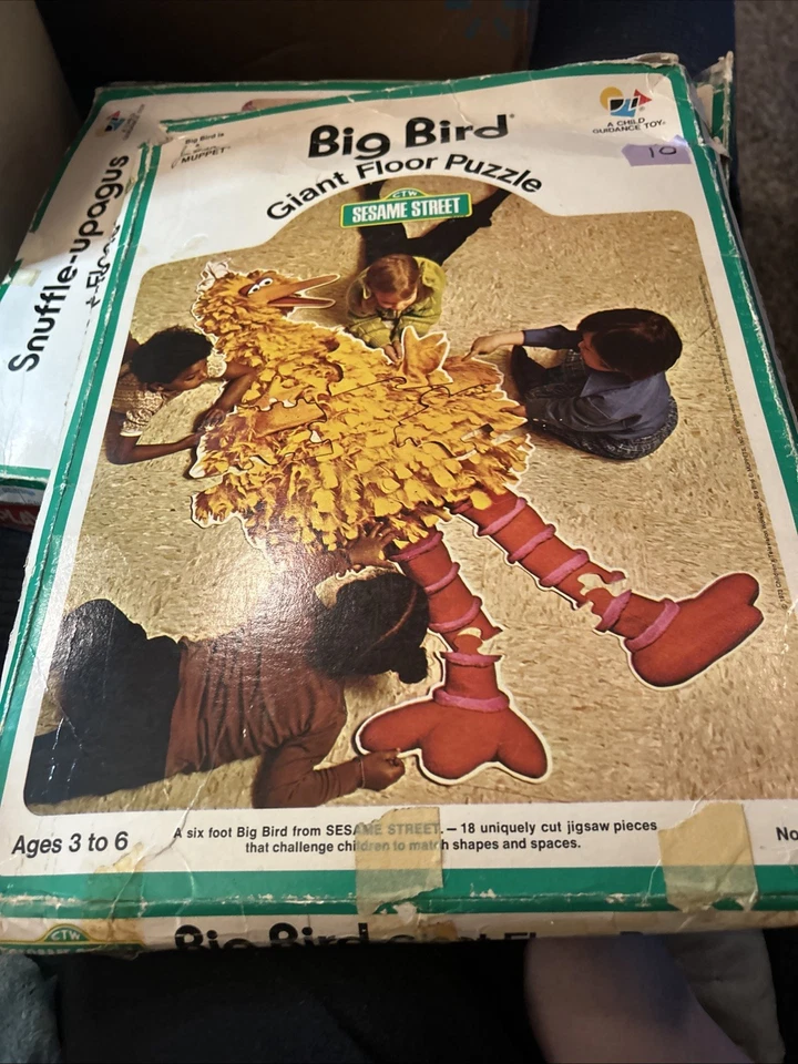 Big Bird 6' Sesame Street 1973 VTG Giant Floor Puzzle Complete in box - Image 2 of 4