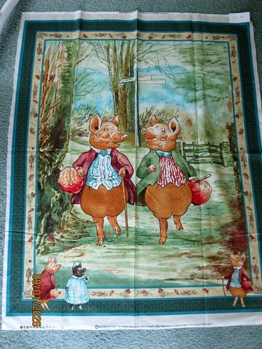 Beatrix Potter quilt panel Tale of Pigling Bland from Quilting Treasures - product listing photo