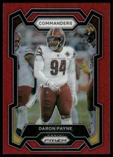 Daron Payne SSP 2023 Panini Prizm #295 Red Washington Commanders