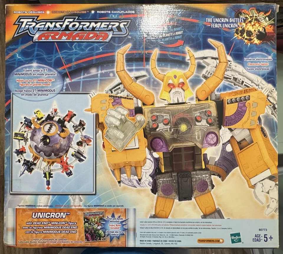 TRANSFORMERS ARMADA UNICRON NIB VINTAGE W DEAD END FIGURE NEW SEALED HASBRO 2003 - Image 4 of 4