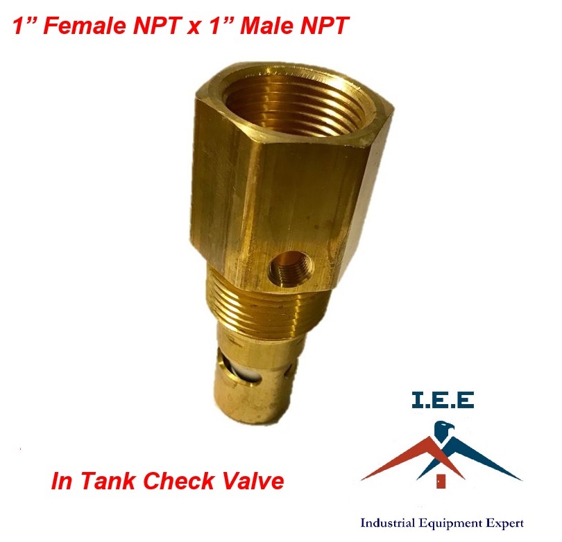 1" Female x 1" Male NPT Brass Air Compressor In Tank Check Valve New