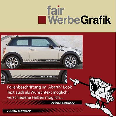 Aufkleber/ Sticker/ Seitenbeschriftung / Dekor/ Mini Cooper / #0075