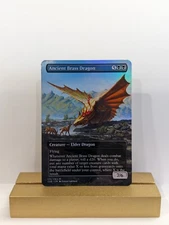 Ancient Brass Dragon Foil Custom sticker on bulk MTG Commander