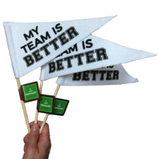 Set/3 MY TEAM IS BETTER Spirit Mini Felt Flag Black/White Football Sports NEW