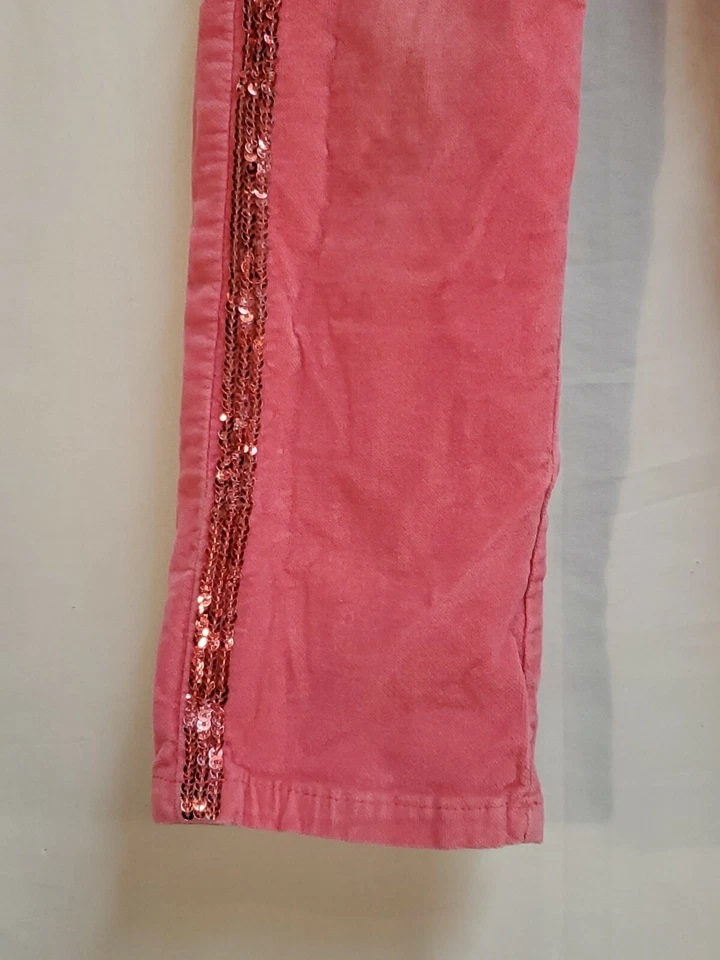 Pantalones de terciopelo rosa Toughskins para niñas con lentejuelas en los lados para niñas talla 6. Foto 4 de 4