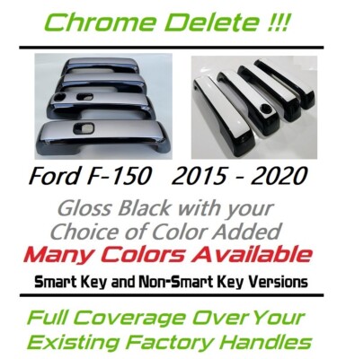 Custom Black and Color Door Handle Overlays 2015 - 2020 Ford F-150 YOU PICK CLR 