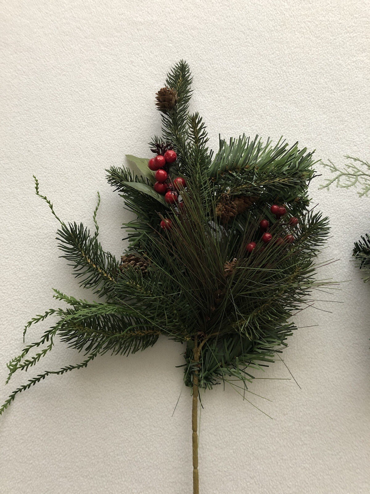 Artificial Christmas Greenery Picks Branches Berries Pinecones Decor
