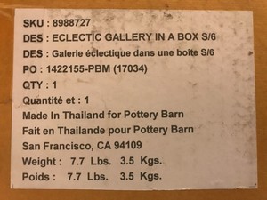 S 6 Pottery Barn Eclectic Gallery In A Box Set Of 6 Picture