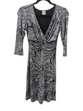 Kaileigh Black and White Wrap Dress Women's Small