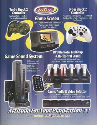 INTEC products for PS2 ''Attitude for your PlayStation 2'' vintage print ad 2002