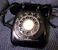 Vintage  Automatic Electric Monophone Black Rotary Dial Telephone N802 C42