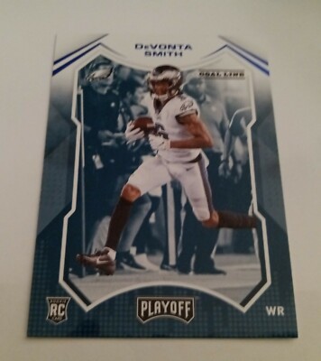 2021 Playoff Goal Line Blue Parallel DeVonta Smith Eagles ROOKIE Card #207 MINT