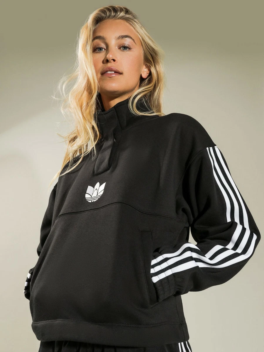 adidas Originals ADICOLOR 3D TREFOIL FLEECE HALF ZIP SWEATSHIRT Size 32
