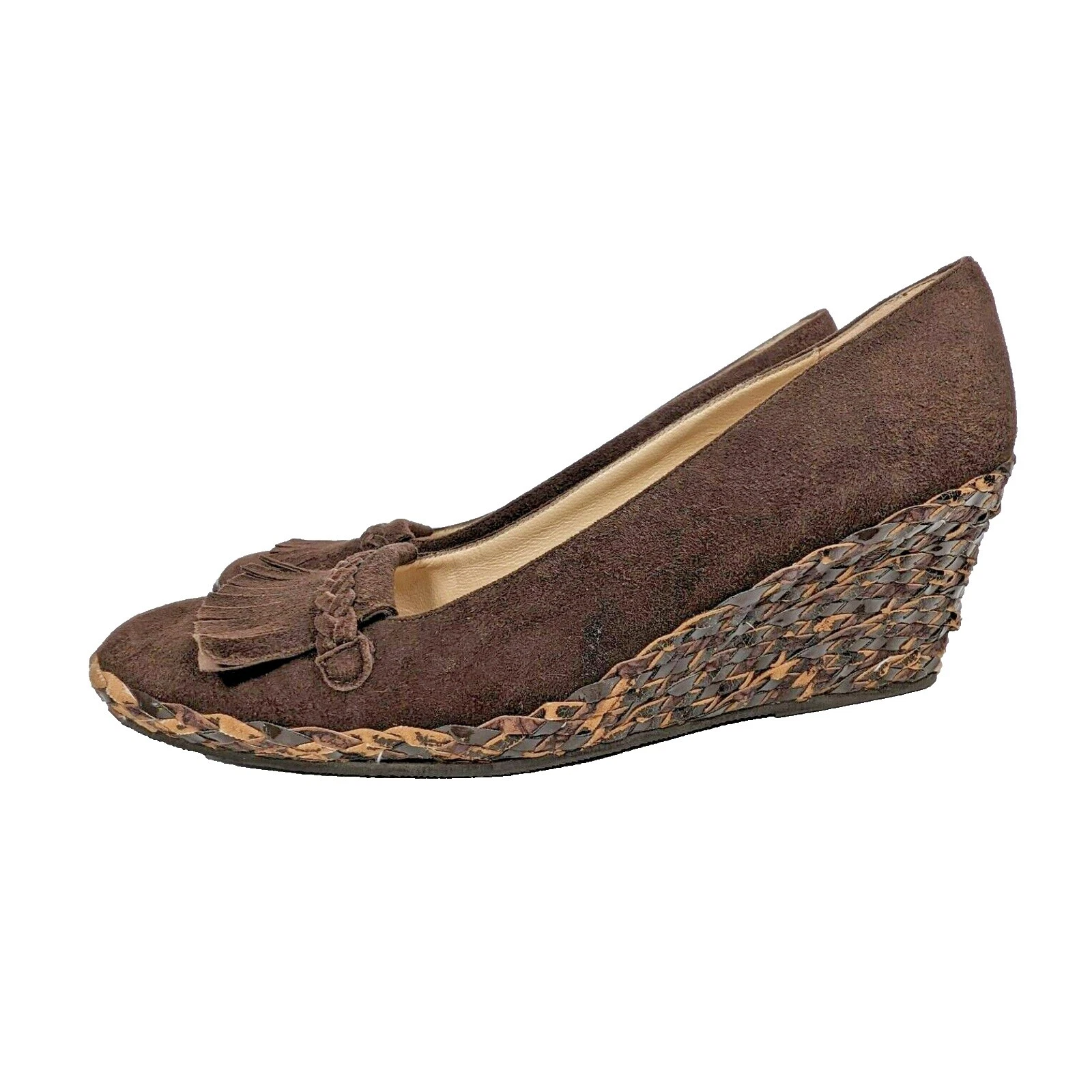 Salto superior feminino Bruno Magli wedge camurça