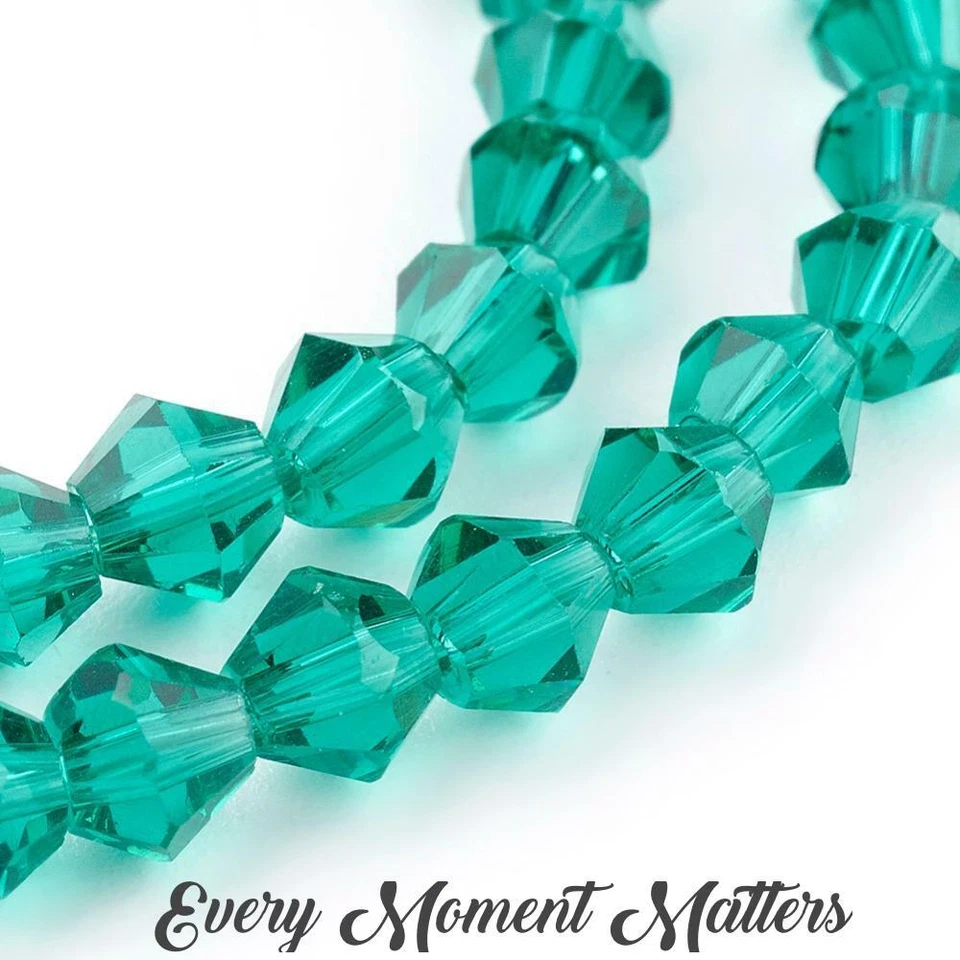 100 x CRYSTAL GLASS BICONES BEADS FACETED BICONE BEADS 5301 4mm Choose Colour  - Image 2 of 4