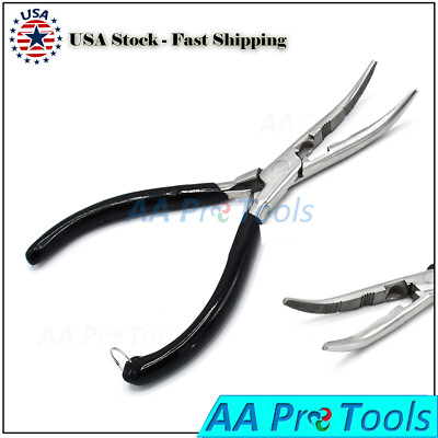 Fishing Pliers Sea Saltwater Line Cutter Hook Holder Curved Nose