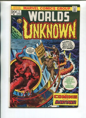 WORLDS UNKNOWN 1 FINE WPGS MARVEL 1973! THE COMING OF THE MARTIANS! ROMITA COVER