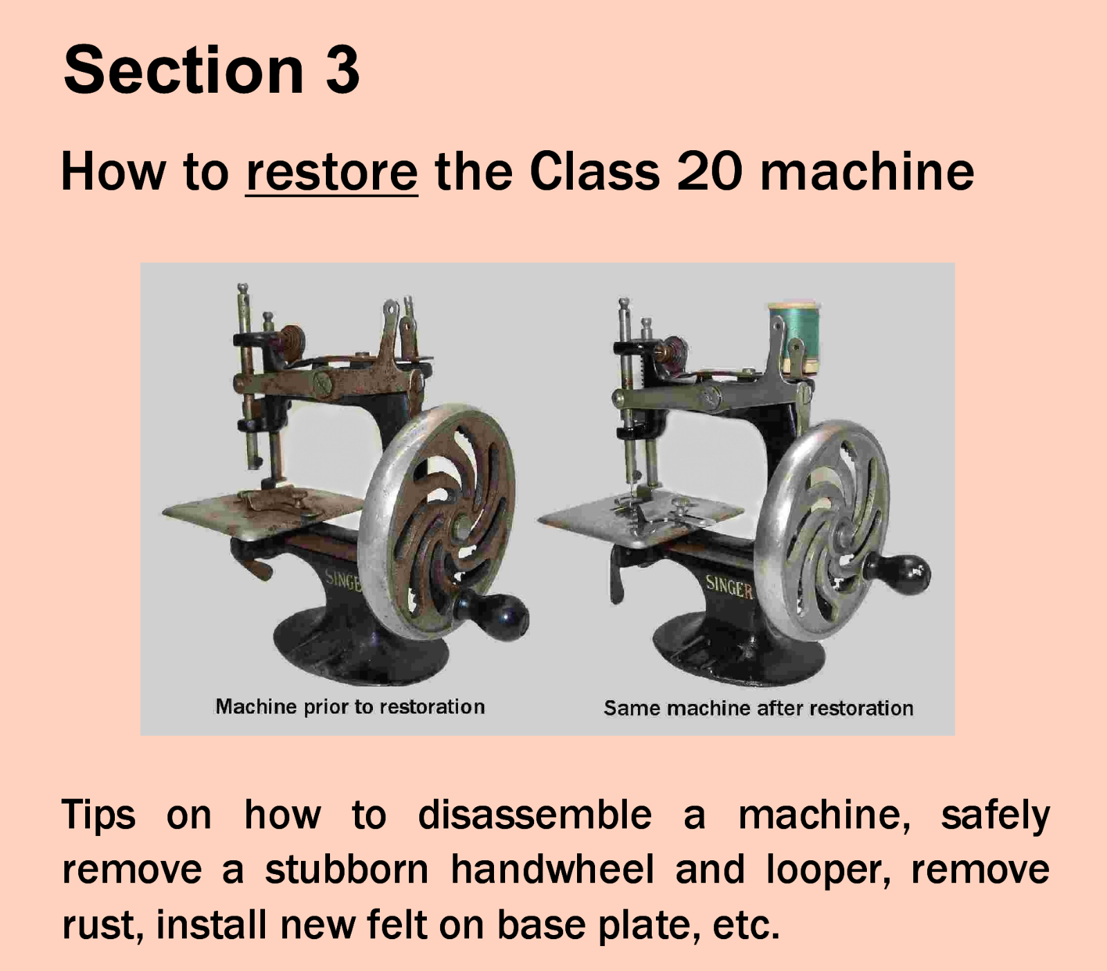 Singer 20 Toy Child's Sewing Machine Manual USER'S GUIDE RESTORATION