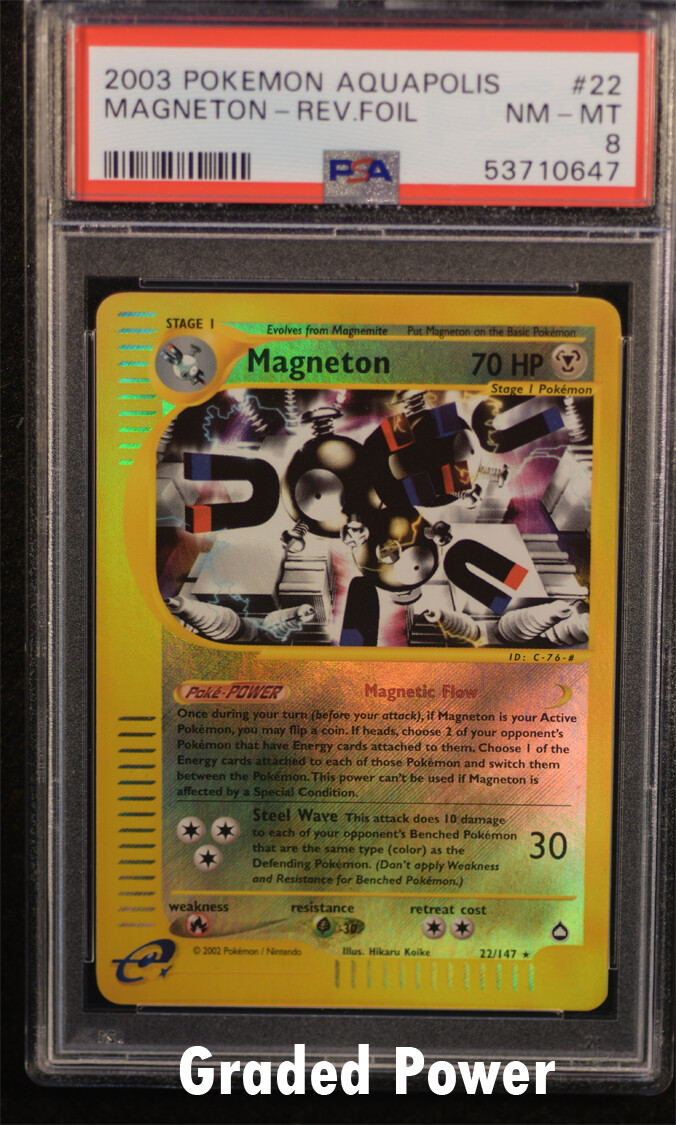 Aquapolis Reverse Holo Magneton PSA 8 REVERSE HOLO (0647) 22/147 Pokemon
