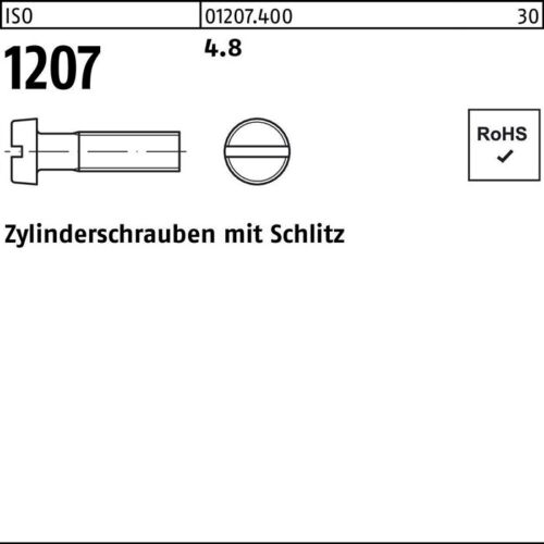 500er PACK(Stk) Zylinderschraube M 6 x 30 ISO 1207 m.Schlitz 44412 - Bild 1 von 2