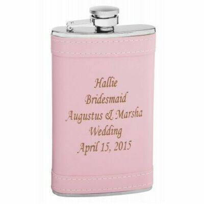 6 oz Pink Flask with Custom Laser Engraving