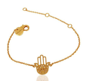 Authentic Hamsa Hand Chain Bracelet In Gold Plated Without Gemstone Adjustable Bracelet
