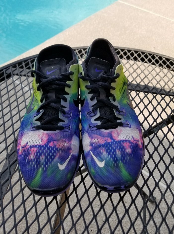 Nike Free TR Fit Sz Rainbow Black Purple Green Tie Dye