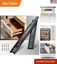 Premium 16 Inch Full Extension Side Mount Drawer Slides - Heavy Duty Ball Bea...