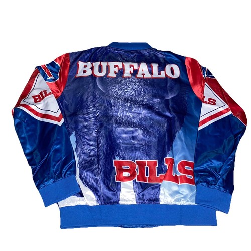 NWT Mens Chalkline NFL Buffalo Bills Football Fanimation Satin Jacket Sz Medium - Picture 2 of 14