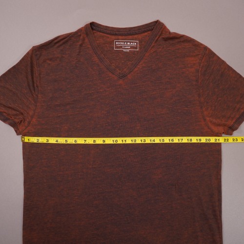 Buckle Black Burnout V-Neck Short Sleeve T Shirt Mens XL Orange BB3165 EUC - Picture 5 of 6