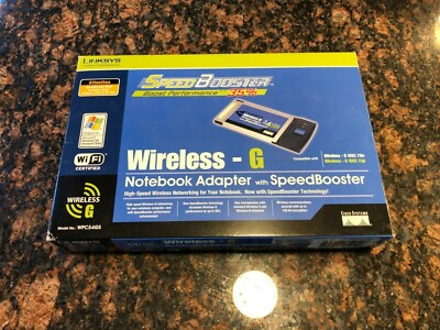 BRAND NEW Linksys Wireless-G or B Notebook Adapter w/ Speed Booster NFS WPC54GS